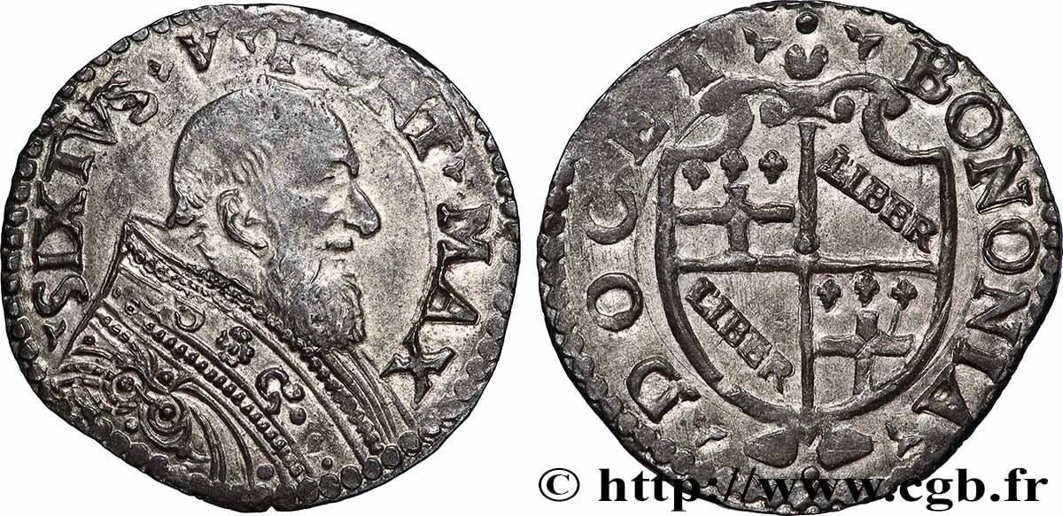 ITALIE - ÉTATS DU PAPE - SIXTE V (Félix Peretti de Grottammare) Sesino n.d. Bologne TTB 