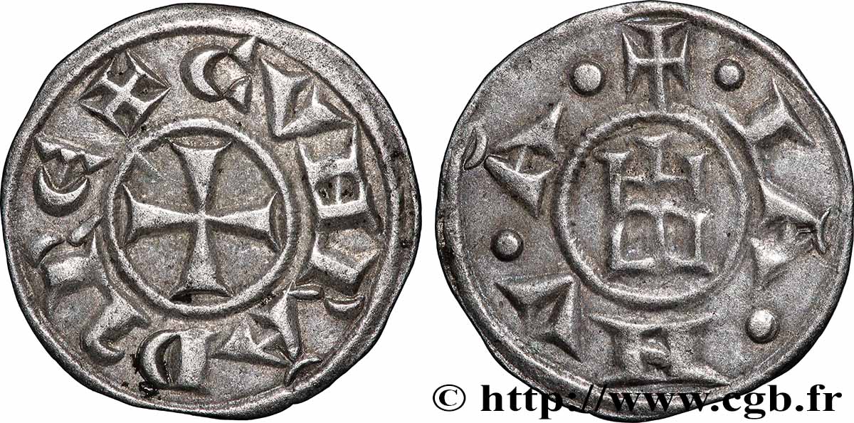 LIGURIE - RÉPUBLIQUE DE GÊNES - ANONYMES Denier n.d. Gènes AU 