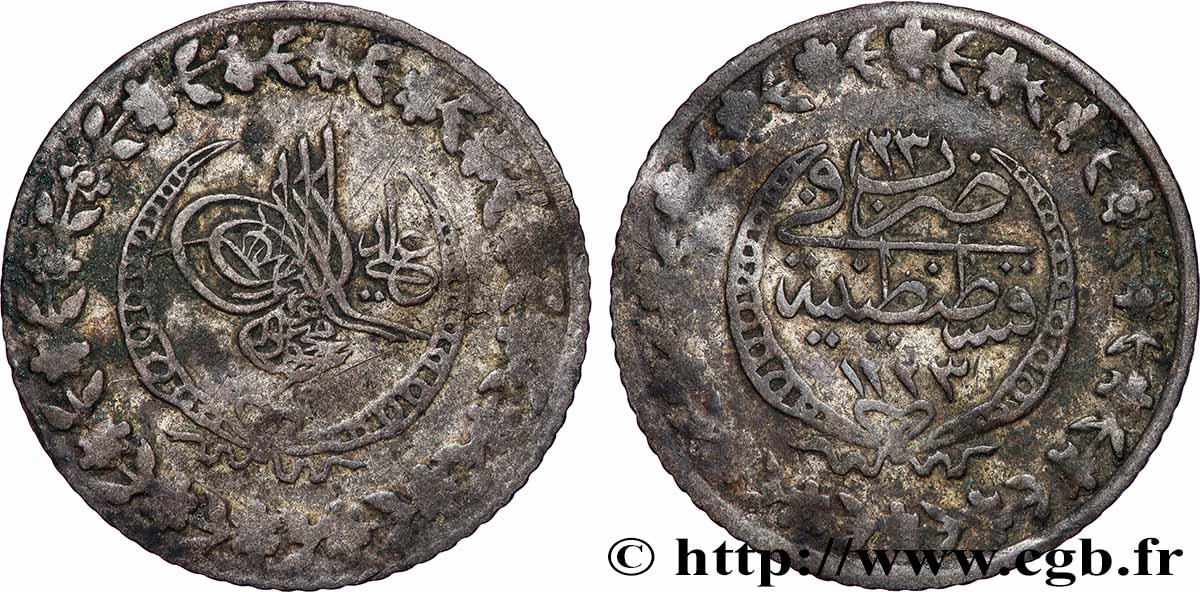 TURQUIE 1 Kurush Mahmud II AH1223 an 24 1831 Constantinople TB+ 