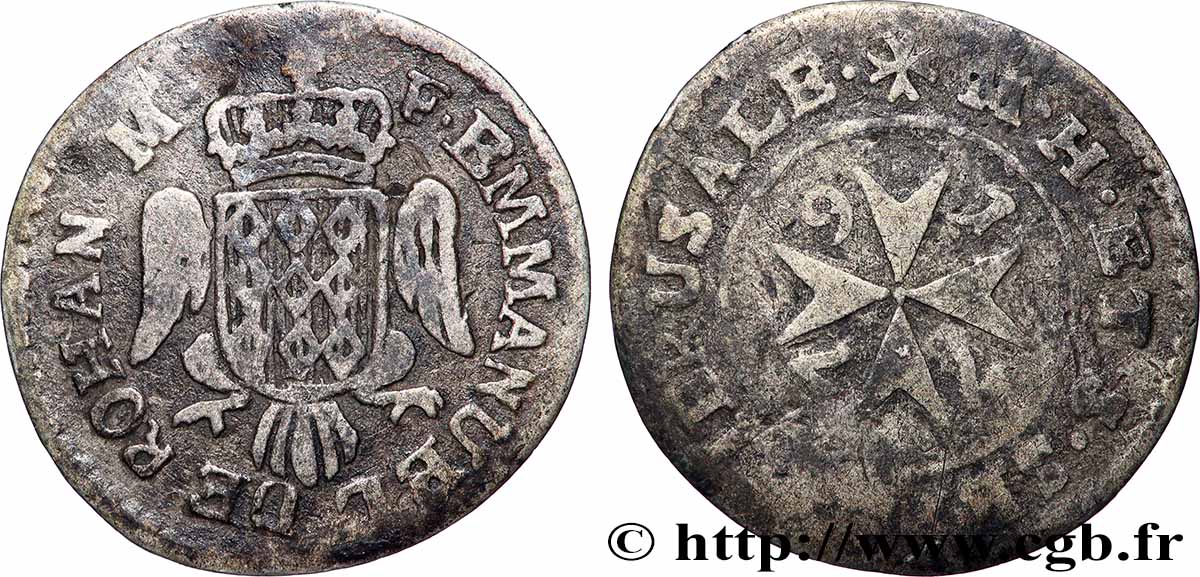MALTA 2 Tari - Emmanuel de Rohan 1779  VF 