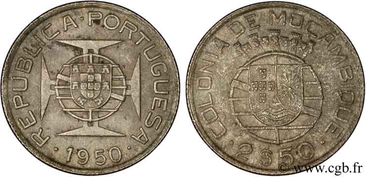 MOZAMBIQUE 2 1/2 Escudos colonie portugaise du Mozambique 1950  EBC 