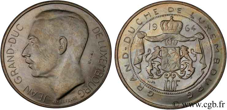 LUSSEMBURGO Essai de 100 Francs Grand-Duc Jean / emblème du Luxembourg 1964  MS 