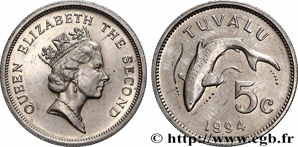TUVALU 5 Cents Élisabeth II 1994  AU 