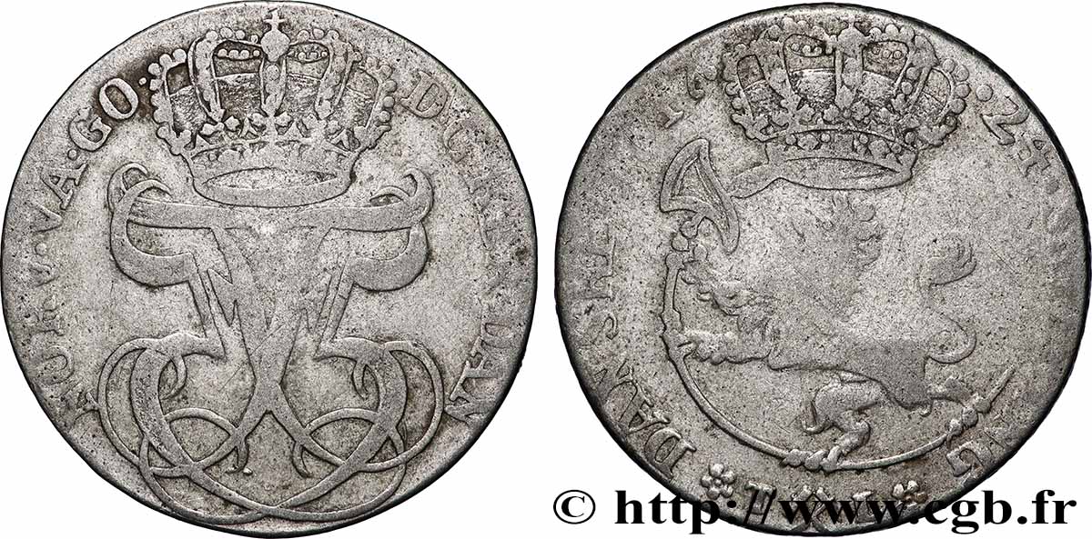 NORUEGA 24 Skilling Frédérik V 1746  BC+ 