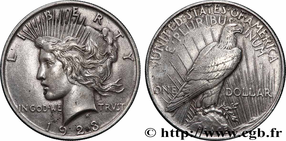 ÉTATS-UNIS D&nbsp;AMÉRIQUE 1 Dollar Peace 1923 Philadelphie TTB 