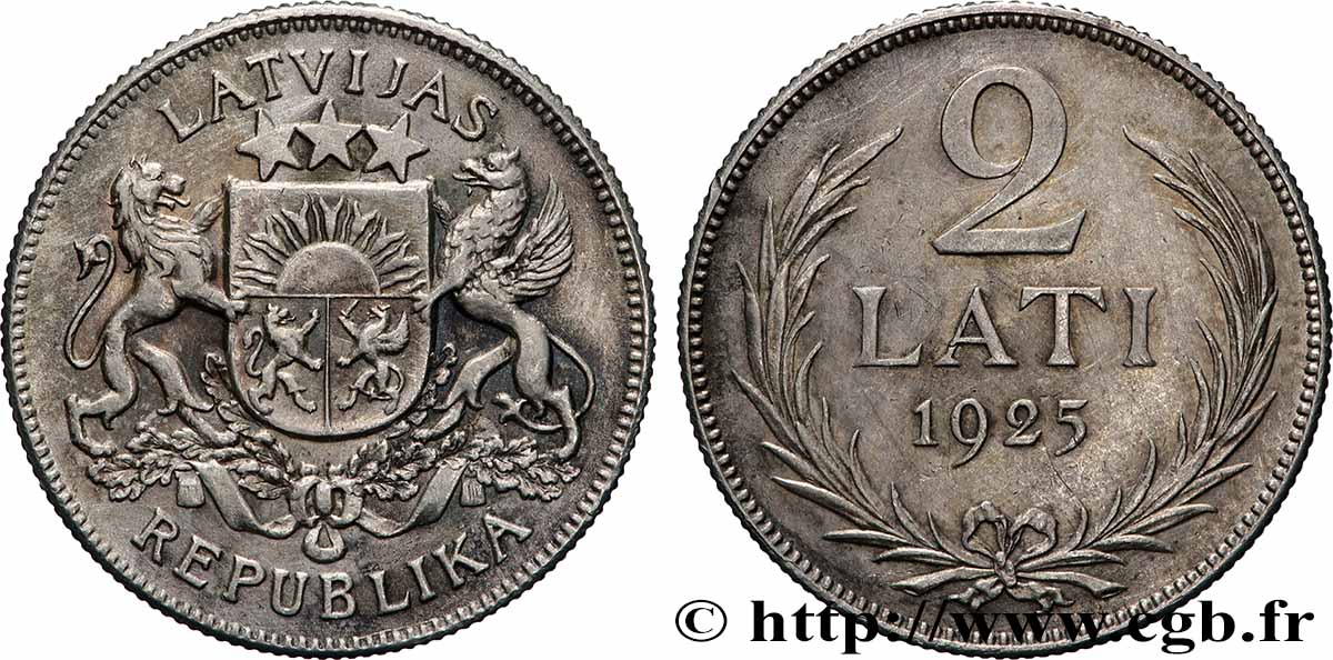 LETONIA 2 Lati emblème 1925 Londres MBC+ 