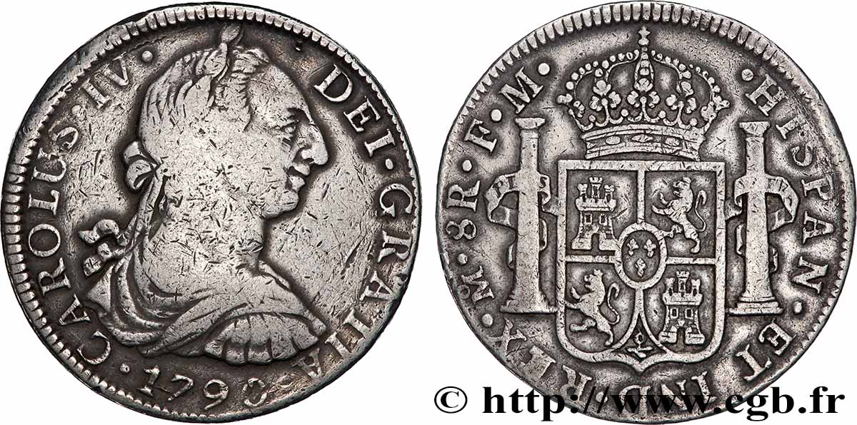 MEXIQUE - CHARLES IV 8 Reales  1790 Mexico TB+ 