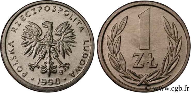 POLONIA 1 Zloty aigle 1990 Varsovie MS 