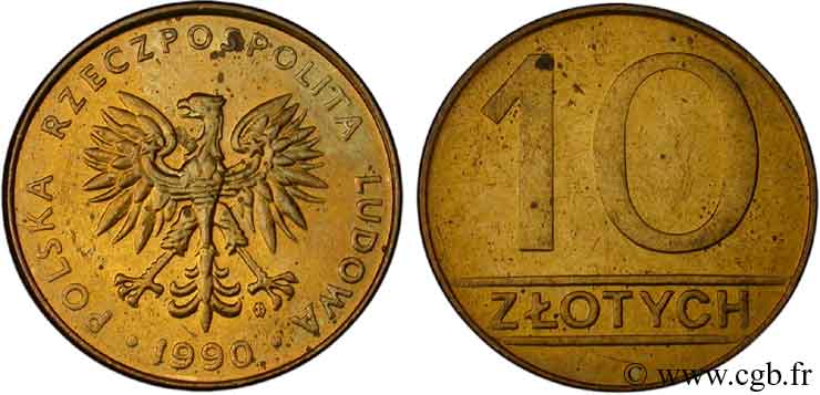 POLEN 10 Zlotych aigle 1990 Varsovie fST 
