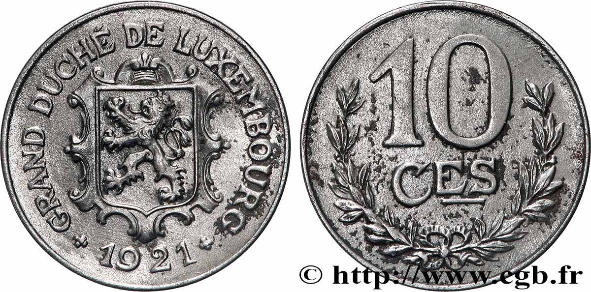 LUXEMBOURG 10 Centimes 1921 Stuttgart TTB 