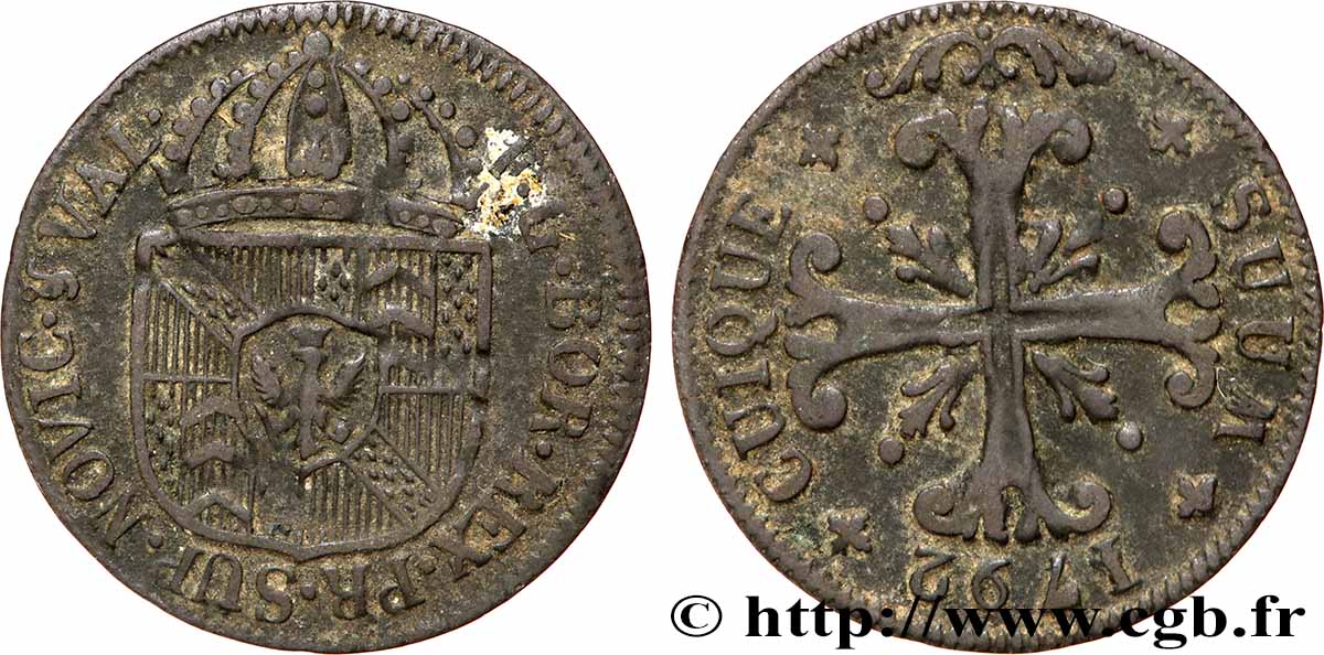 SWITZERLAND - CANTON OF NEUCHATEL 1/2 Batzen 1792 Neuchâtel VF 
