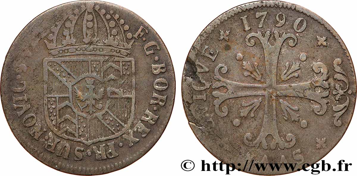 SUISSE - CANTON DE NEUCHATEL 1/2 Batzen 1790 Neuchâtel TB 