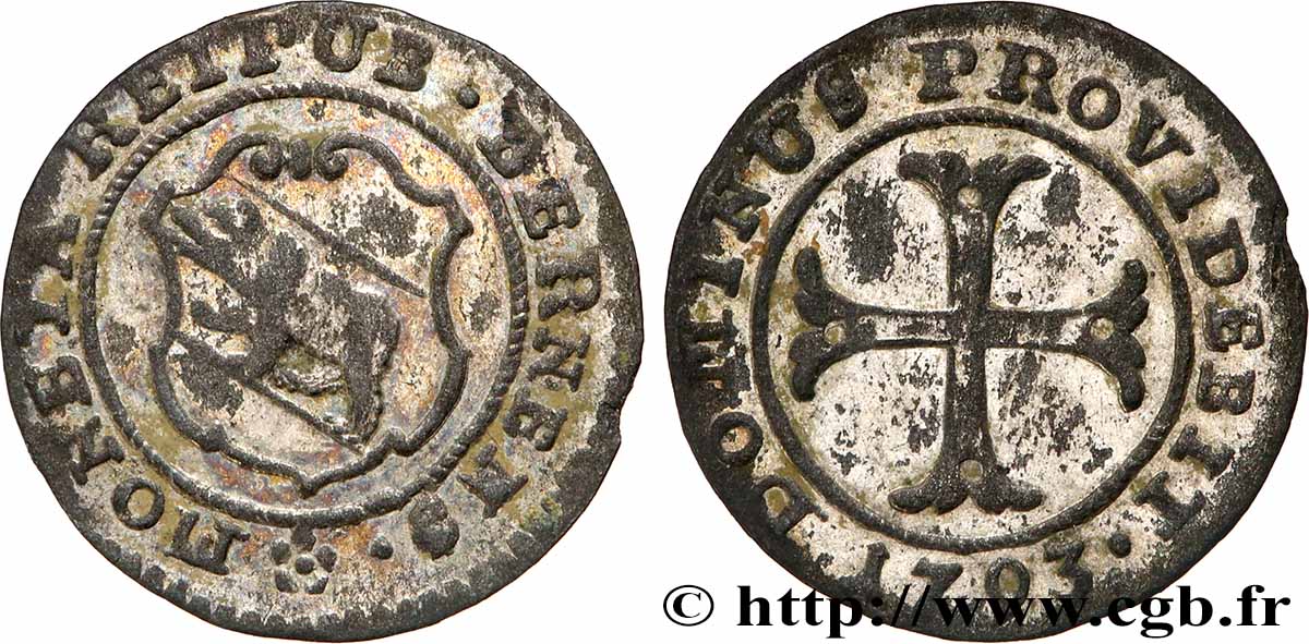 SWITZERLAND - CANTON OF BERN 1 Kreuzer - Canton de Berne 1793  AU 
