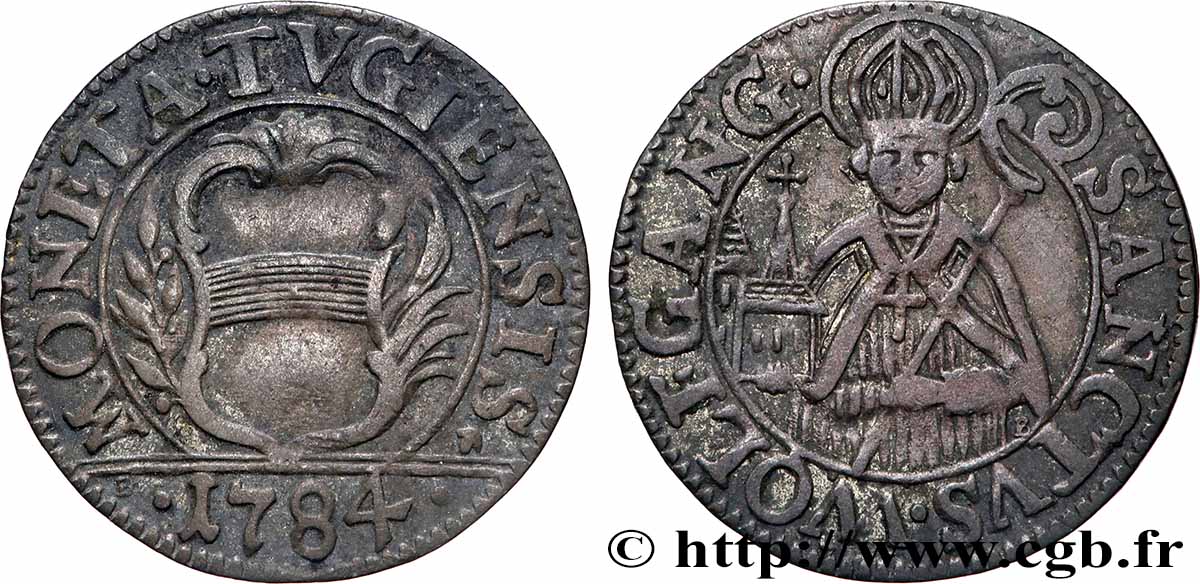 SUISSE - CANTON DE ZOUG 1 Schilling 1784  TTB 