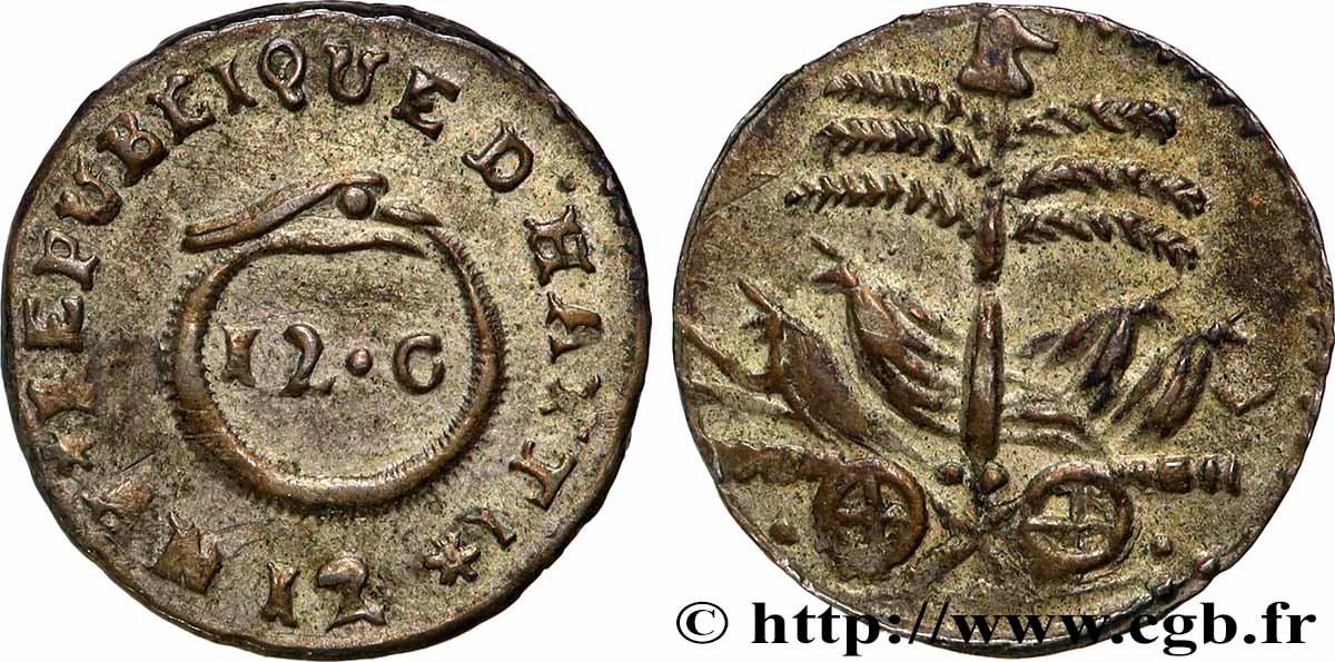 HAITI 12 Centimes an 12 (1815)  AU 