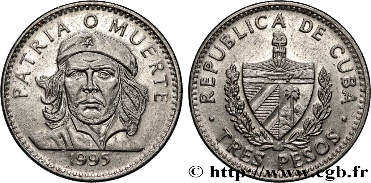 CUBA 3 Pesos Ernesto “Che” Guevara 1995  AU 
