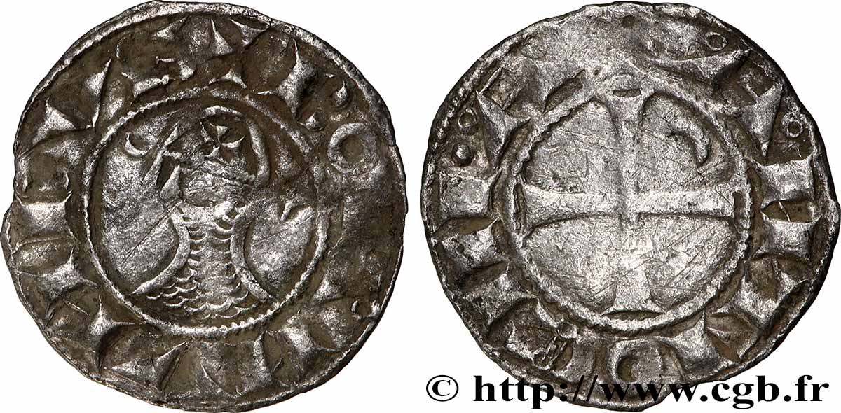 CROISADES - PRINCIPAUTÉ D&nbsp;ANTIOCHE - BOHÉMOND III Denier n.d. Antioche VF 