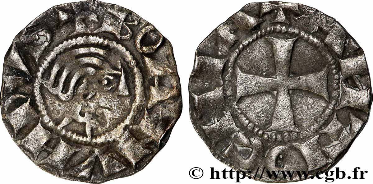 CROISADES - PRINCIPAUTÉ D&nbsp;ANTIOCHE - BOHÉMOND III Denier n.d. Antioche XF 