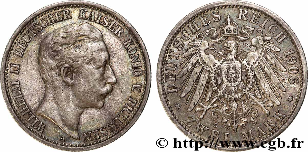 DEUTSCHLAND - PREUßEN 2 Mark Guillaume II  1906 Berlin SS 