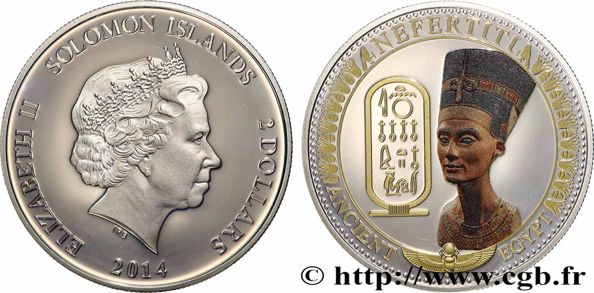 ÎLES SALOMON 2 Dollar Proof NEFERTITI 2014  SPL 