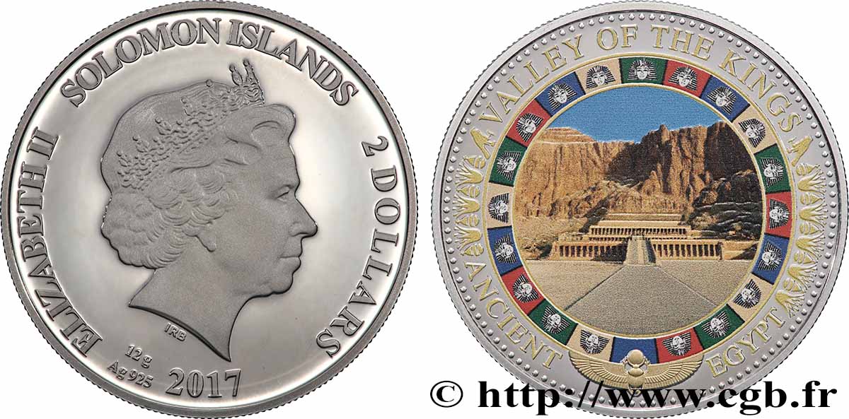 SOLOMON-INSELN 2 Dollar Proof La Vallée des Rois 2017  fST 