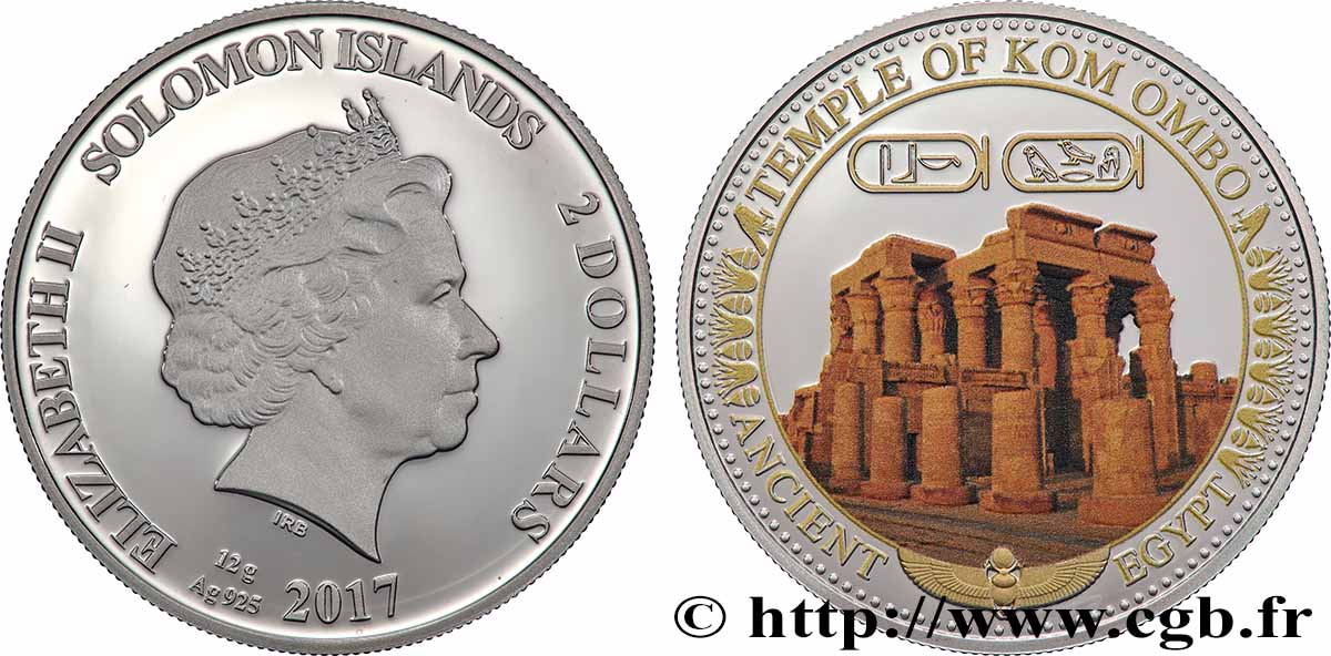 ISOLE SALAMONE 2 Dollar Proof Temple de Sobek et Haroëris 2017  MS 