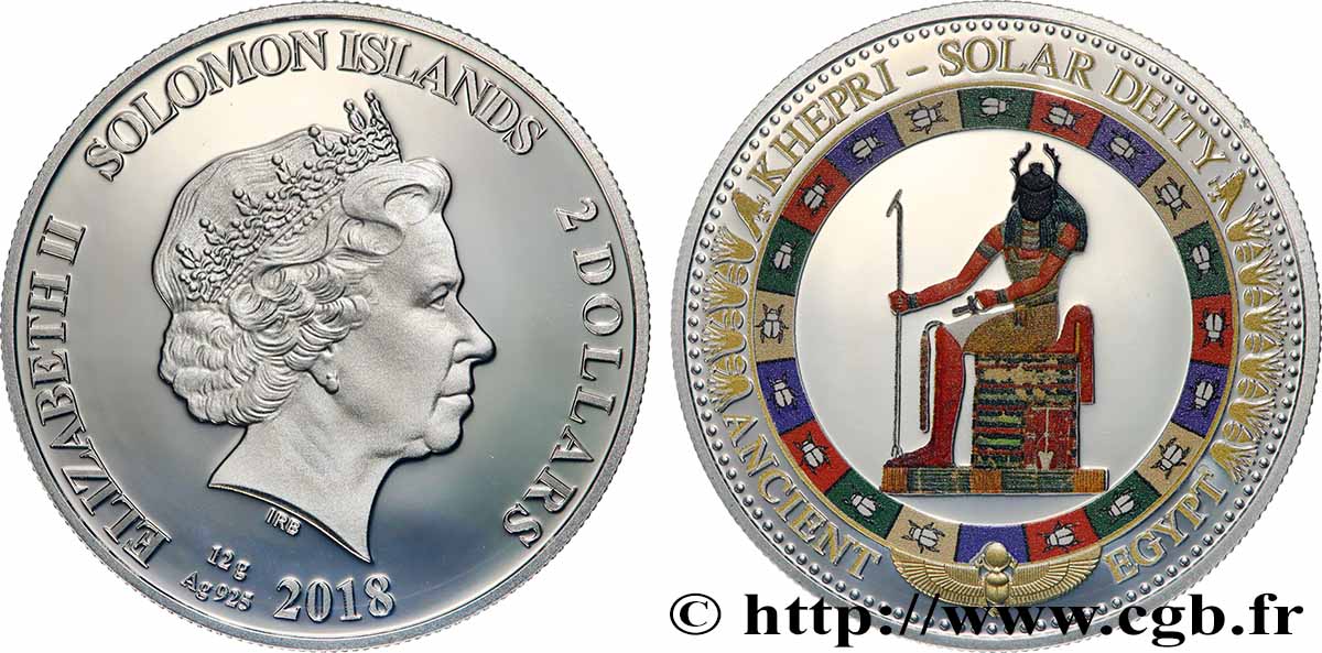 ÎLES SALOMON 2 Dollar Proof Rê, Dieu du Soleil 2018  SPL 