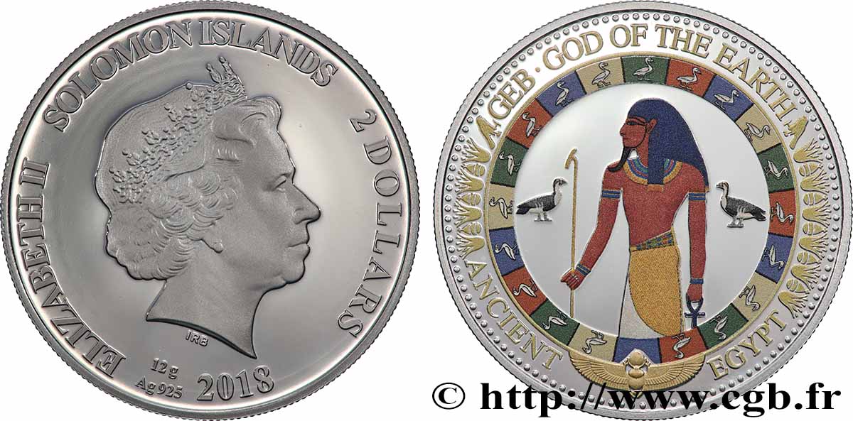 ÎLES SALOMON 2 Dollar Proof Geb, Dieu de la Terre 2018  SPL 