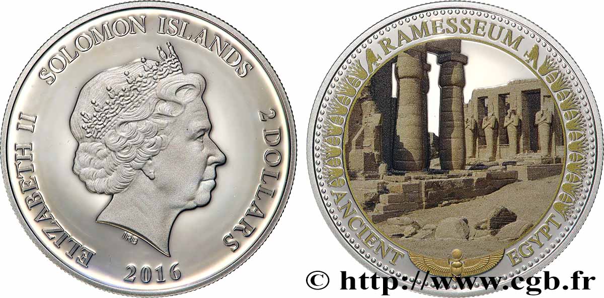 ISLAS SOLOMóN 2 Dollar Proof Ramesséum, Temple des Morts 2016  SC 