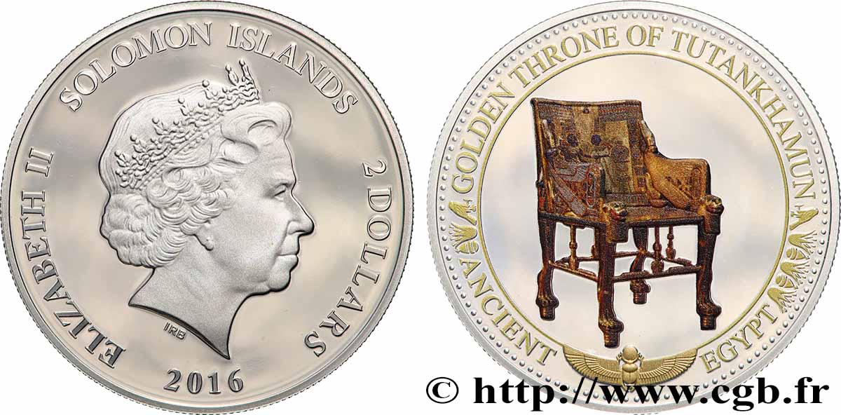 ÎLES SALOMON 2 Dollar Proof Trône d’Or 2016  SPL 