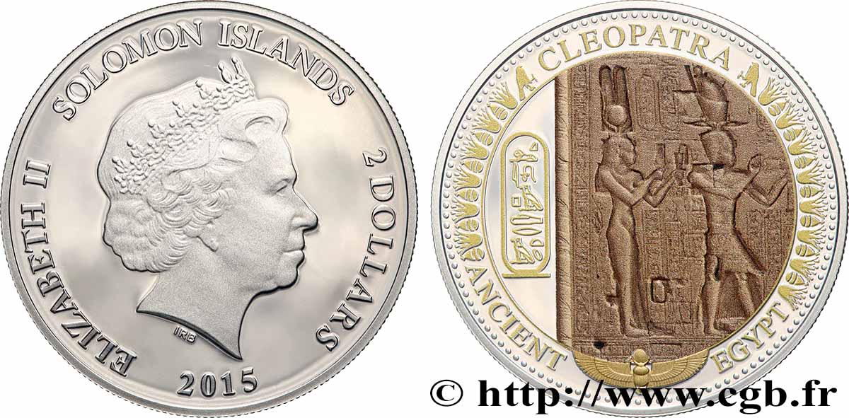 ÎLES SALOMON 2 Dollar Proof Cléopâtre 2015  SPL 