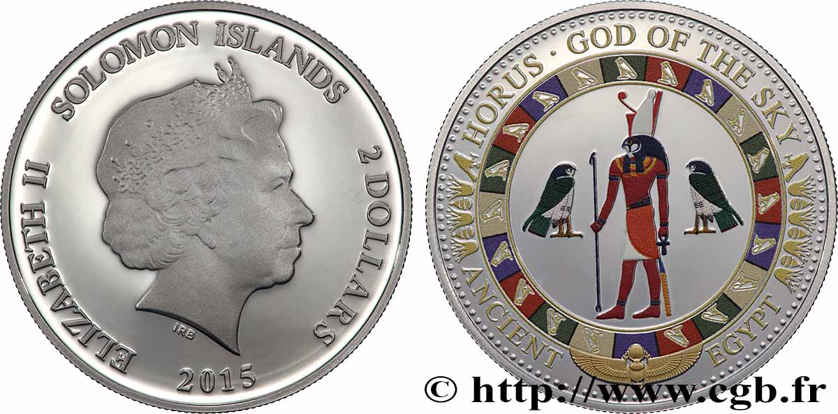 ISOLE SALAMONE 2 Dollar Proof Horus, dieu du ciel 2015  MS 