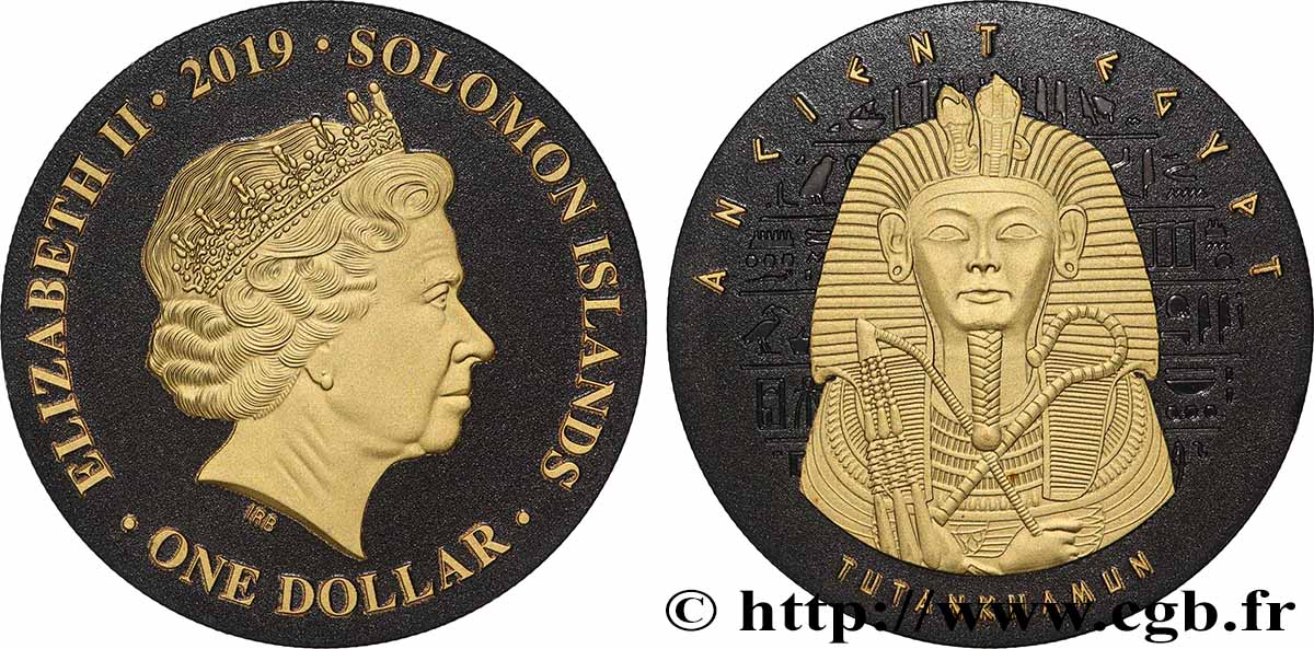 ÎLES SALOMON 1 Dollar Toutankhamon 2019  FDC 