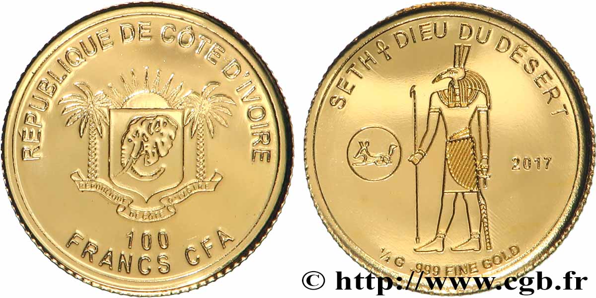 ELFENBEINKÜSTE 100 Francs CFA Proof Seth 2017  ST 