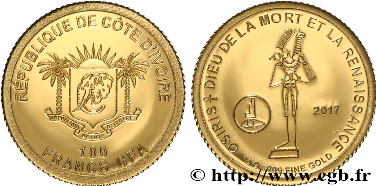 CÔTE D&nbsp;IVOIRE 100 Francs CFA Proof Osiris 2017  FDC 