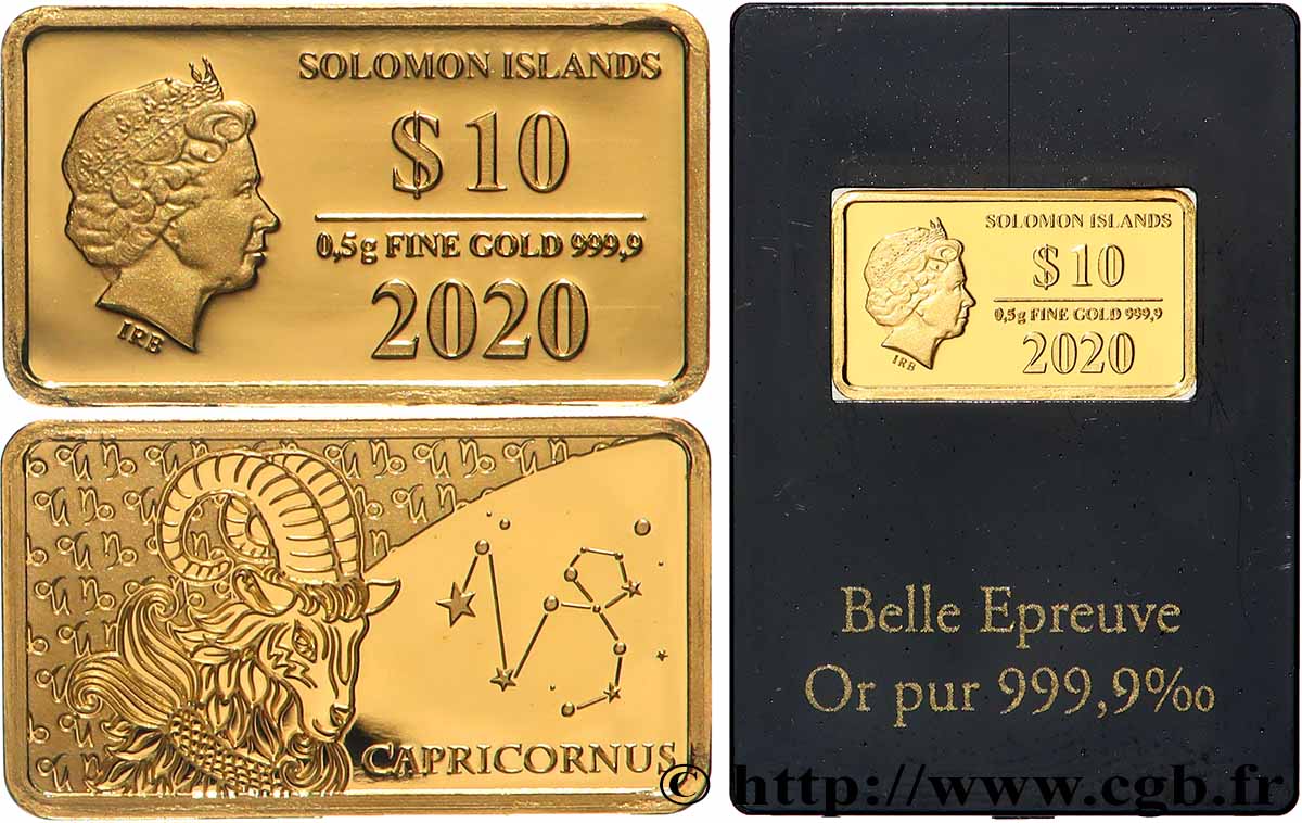 ÎLES SALOMON 10 Dollars Proof Capricorne 2020  FDC 