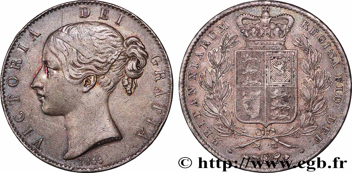 GROßBRITANNIEN - VICTORIA 1 Crown 1844 Londres SS 