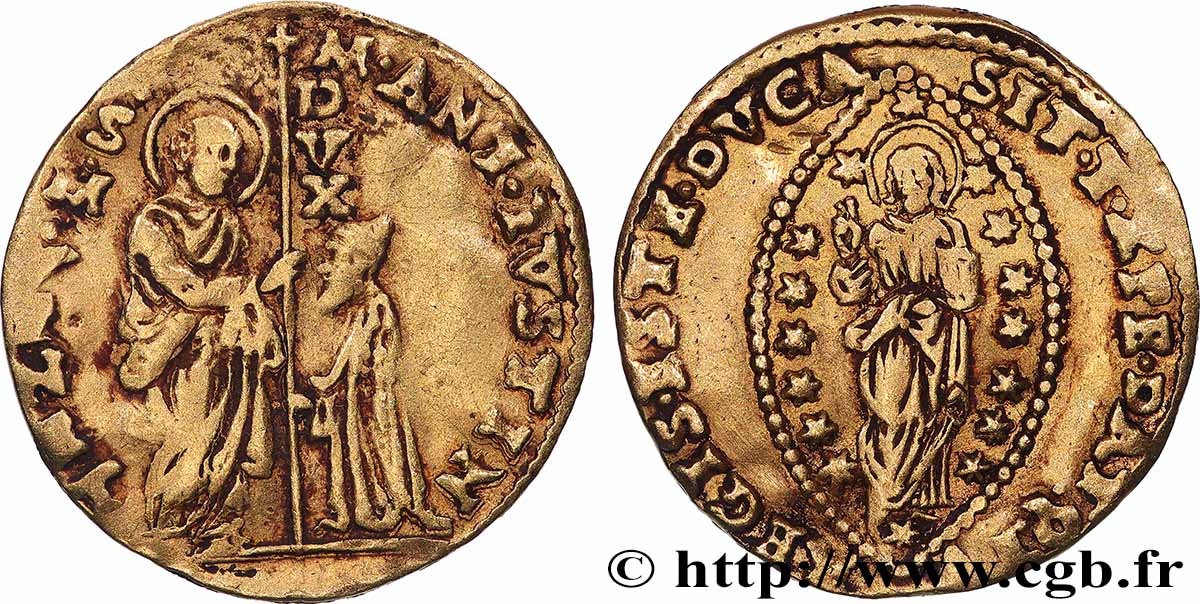 ITALIE - VENISE - MARC ANTOINE GIUSTINIAN (107e Doge) Sequin ou zecchino n.d. Venise TTB 