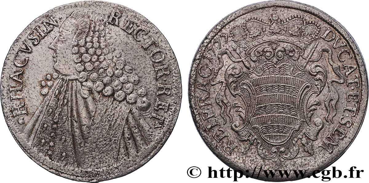 DALMATIE - RÉPUBLIQUE DE RAGUSE 1 Thaler rectoral neuf 1777 Dubrovnik TB+ 