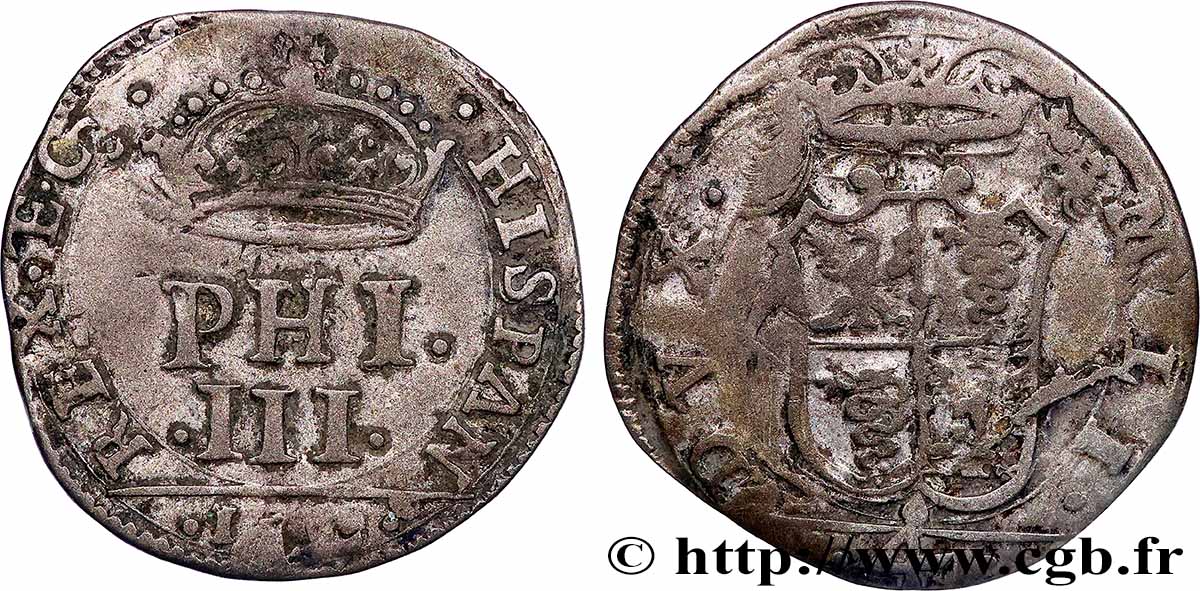 ITALIE - MILAN Denier de 4 soldi Philippe III d’Espagne n.d. Milan TTB/TB+ 