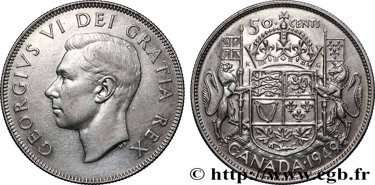 CANADA 50 Cents Georges VI 1949 Ottawa TTB 
