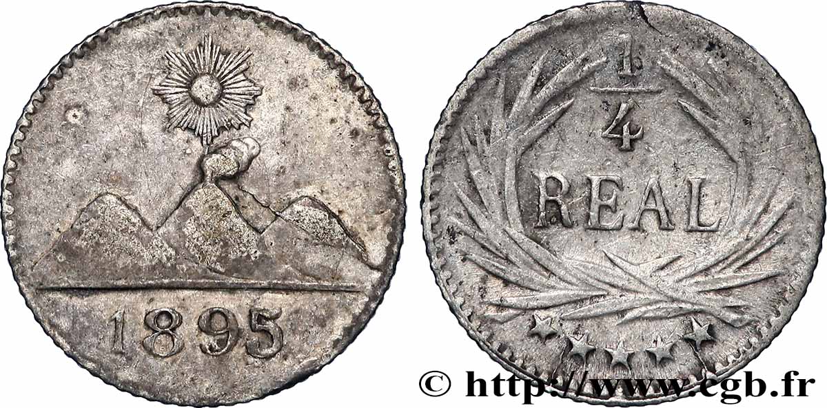 GUATEMALA 1/4 Real 1895  fVZ 