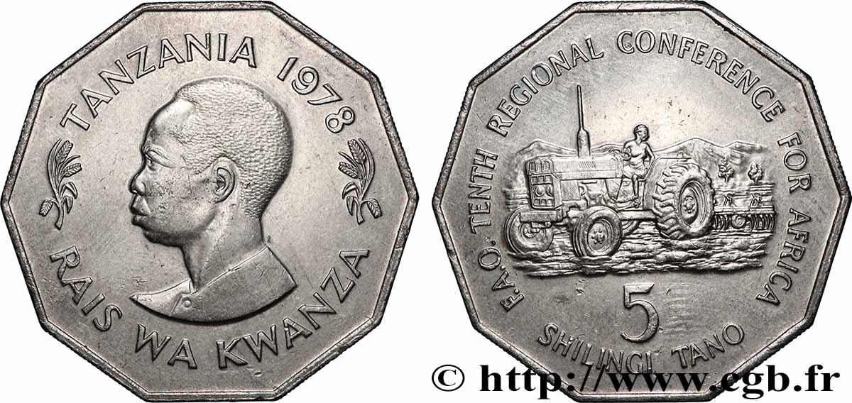 TANZANIA 5 Shillingi FAO 1978 Llantrisant SPL 