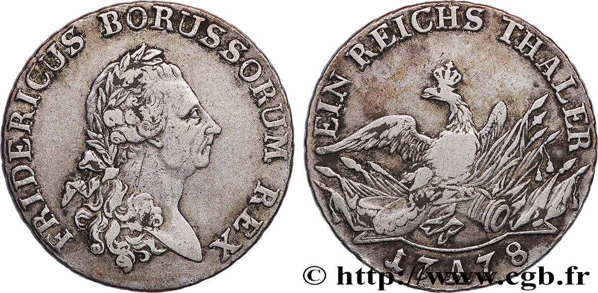 ALLEMAGNE - PRUSSE 1 Thaler Frédéric II 1778 Berlin TTB 