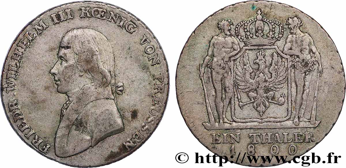 ALLEMAGNE - ROYAUME DE PRUSSE - FRÉDÉRIC-GUILLAUME III Thaler 1800 Berlin TB+ 