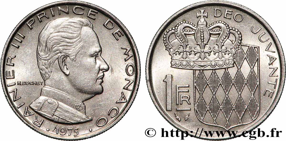 MONACO 1 Franc Rainier III 1975 Paris SUP 