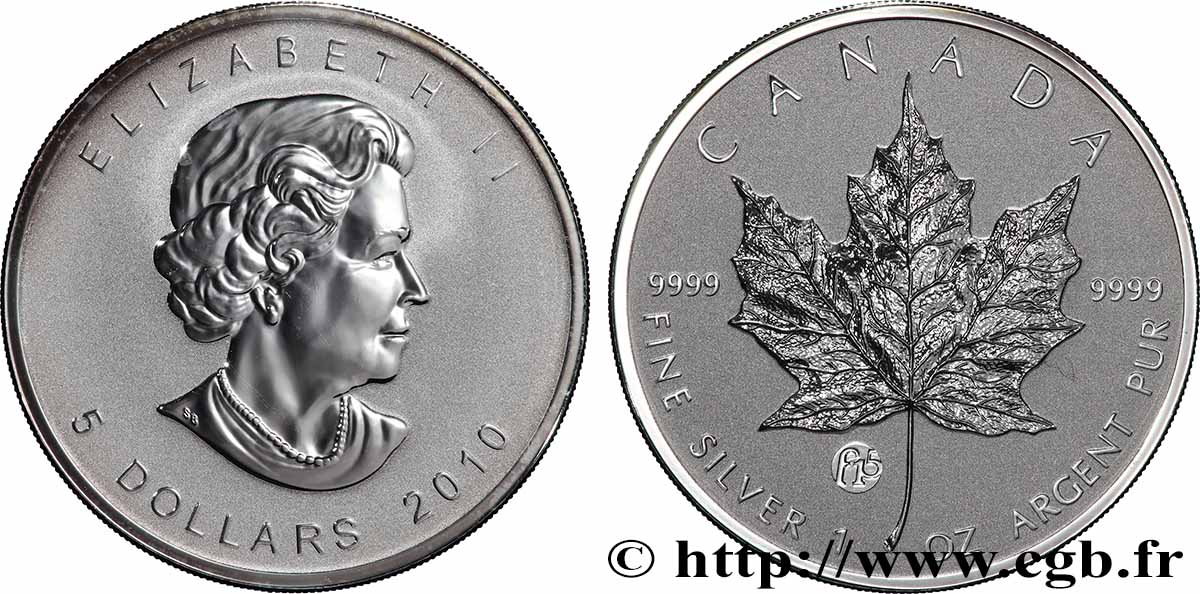 ARGENT D&nbsp;INVESTISSEMENT 1 oz - 5 Dollars Proof (1 once) “Fabulous 15” 2010  SPL 