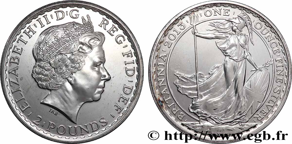 ARGENT D&nbsp;INVESTISSEMENT 2 Pounds Britannia 2013  SPL 