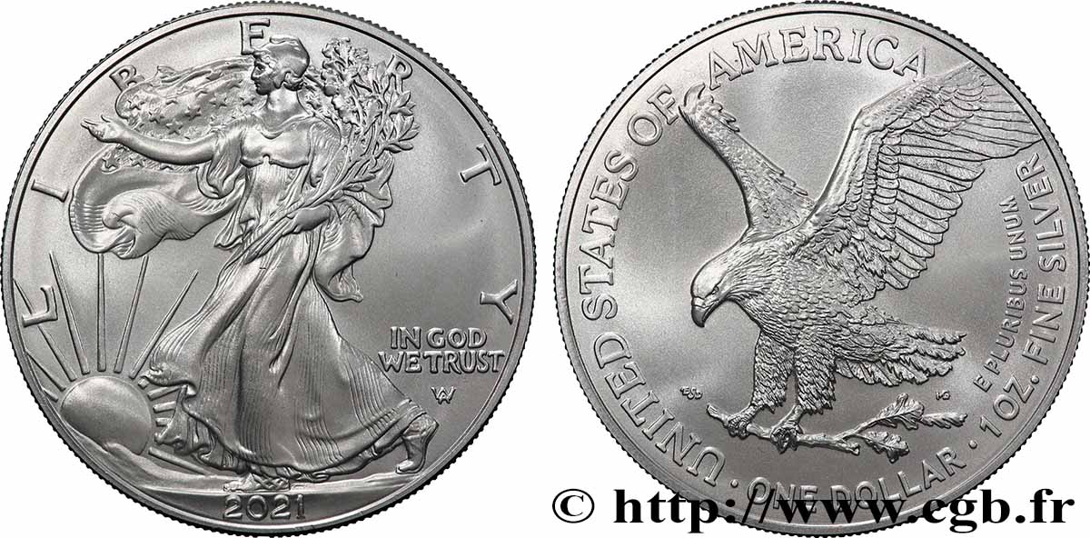 ARGENT D&nbsp;INVESTISSEMENT 1 Dollar Silver Eagle 2021  SPL 