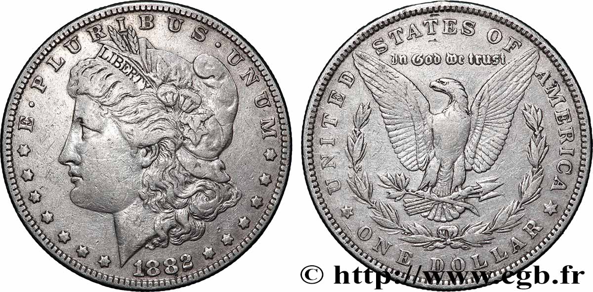 ARGENT D&nbsp;INVESTISSEMENT 1 Dollar type Morgan 1882 Philadelphie TTB 